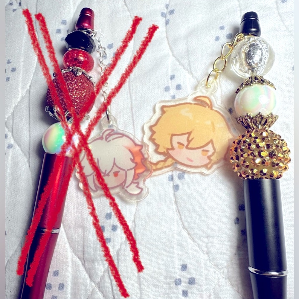 Genshin Aether Traveler Anemo Charm Beaded Pen
